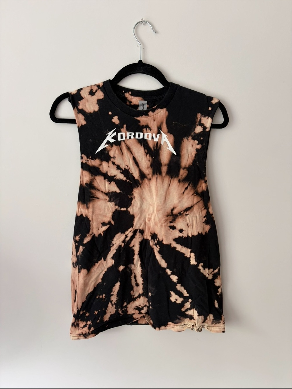 Bleached Tie-Dye Muscle Tee Tank Top